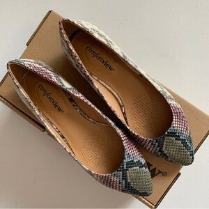 ComfortView Snakeskin Print Linda Low Heel Pumps Size 7 Career Shoes NEW IN BOX